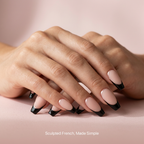 Midnight Blush Sculpted-French Soft-Gel Press-On Nails