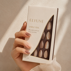 Sheer cocoa tones, porcelain accents and delicate champagne framing.