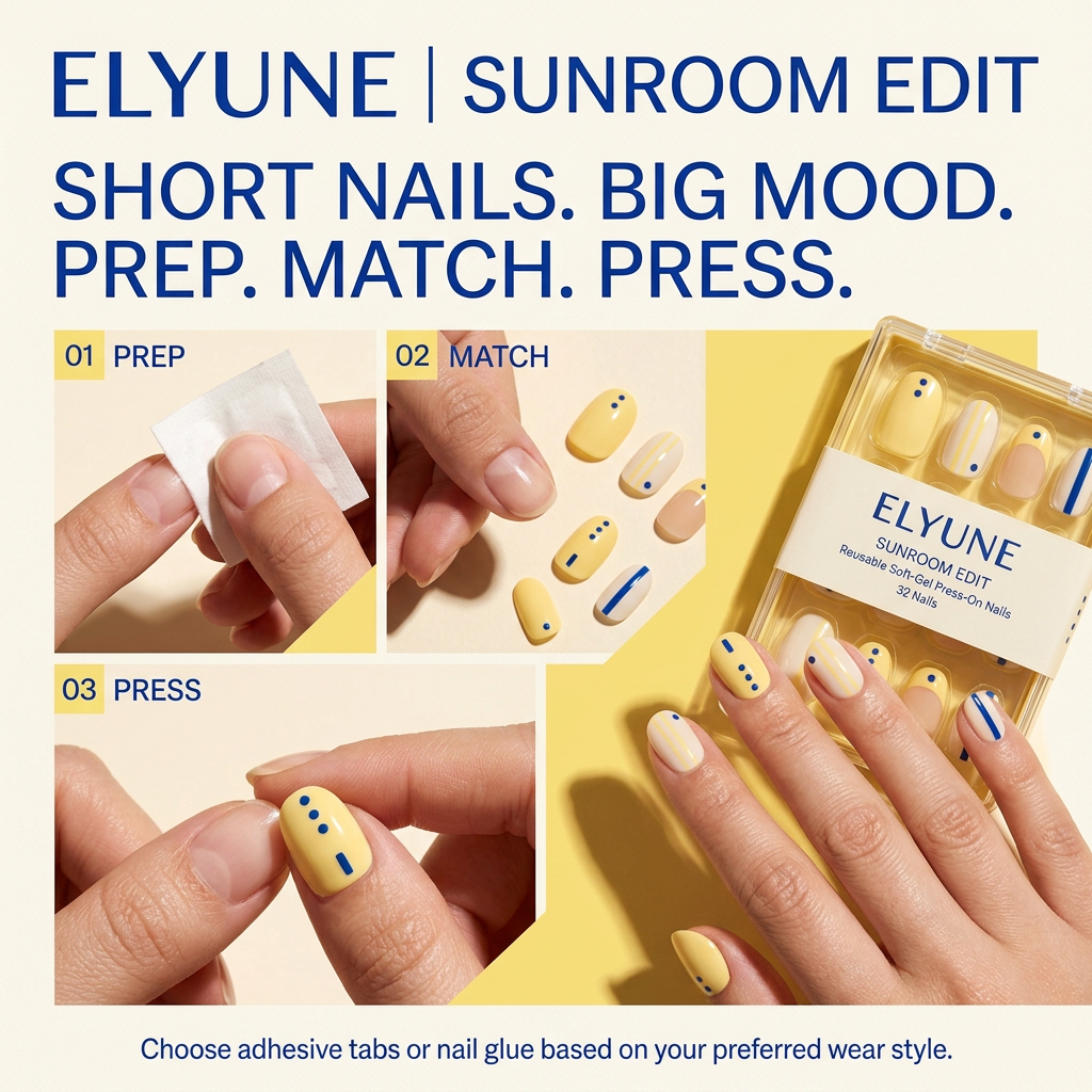 Sunroom Edit Butter-Graphic Soft-Gel Press-On Nails