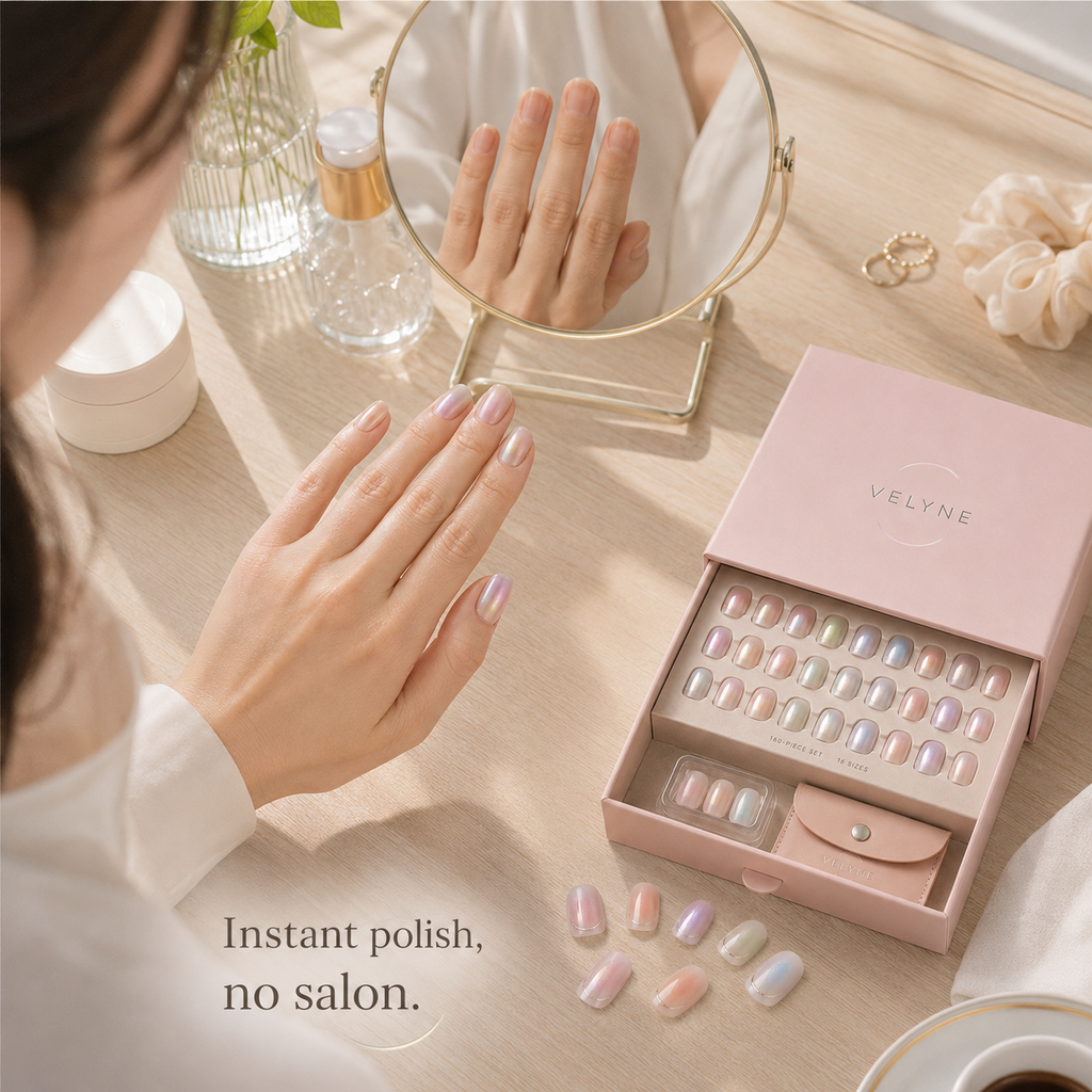 Aurora Veil Iridescent-Glow Soft-Gel Press-On Nails