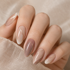 Sheer cocoa tones, porcelain accents and delicate champagne framing.