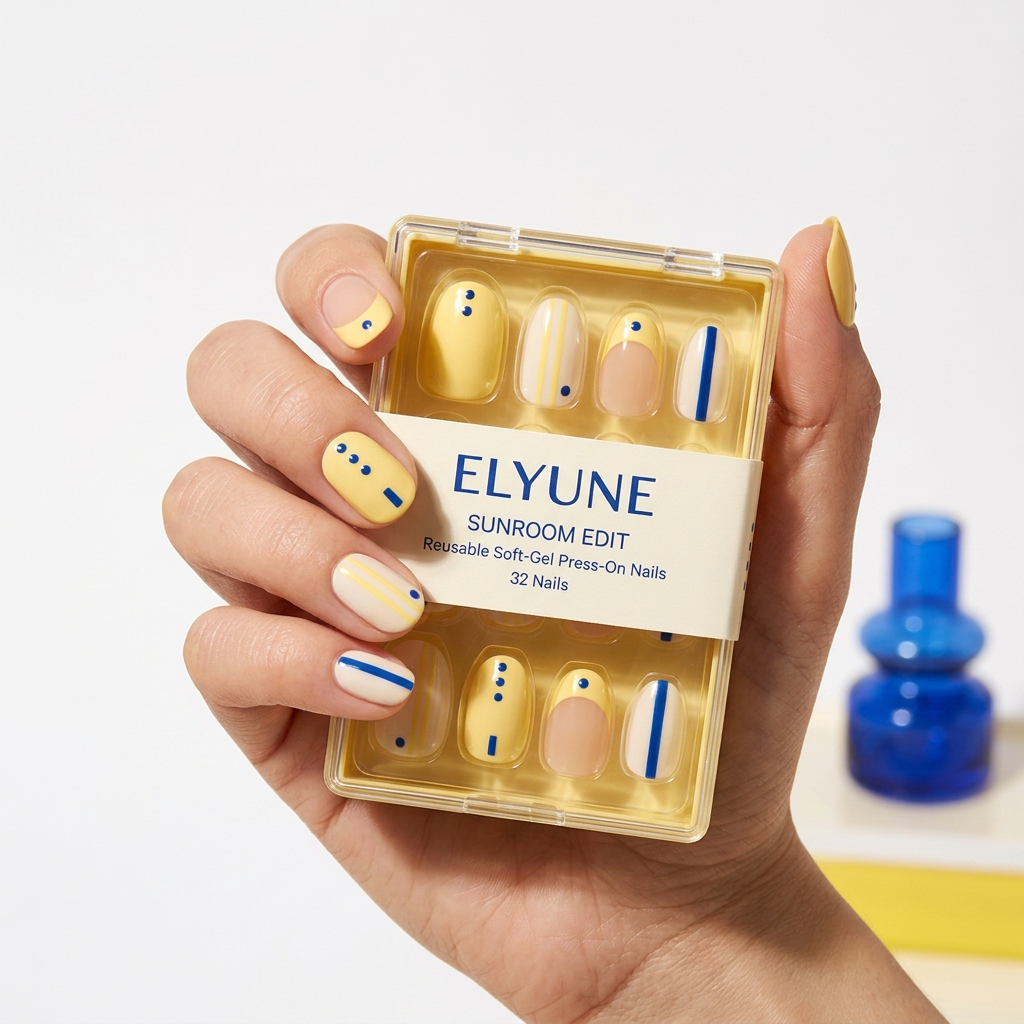 Sunroom Edit Butter-Graphic Soft-Gel Press-On Nails